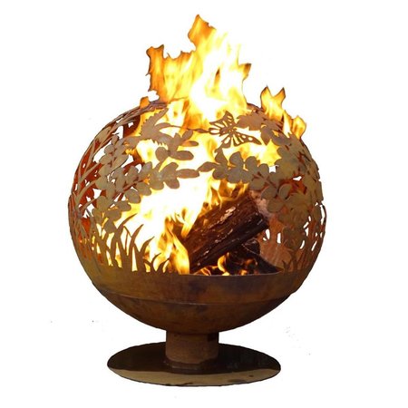 GARDENCONTROL Garden Fire Sphere, Rust Metal - Large GA2659166